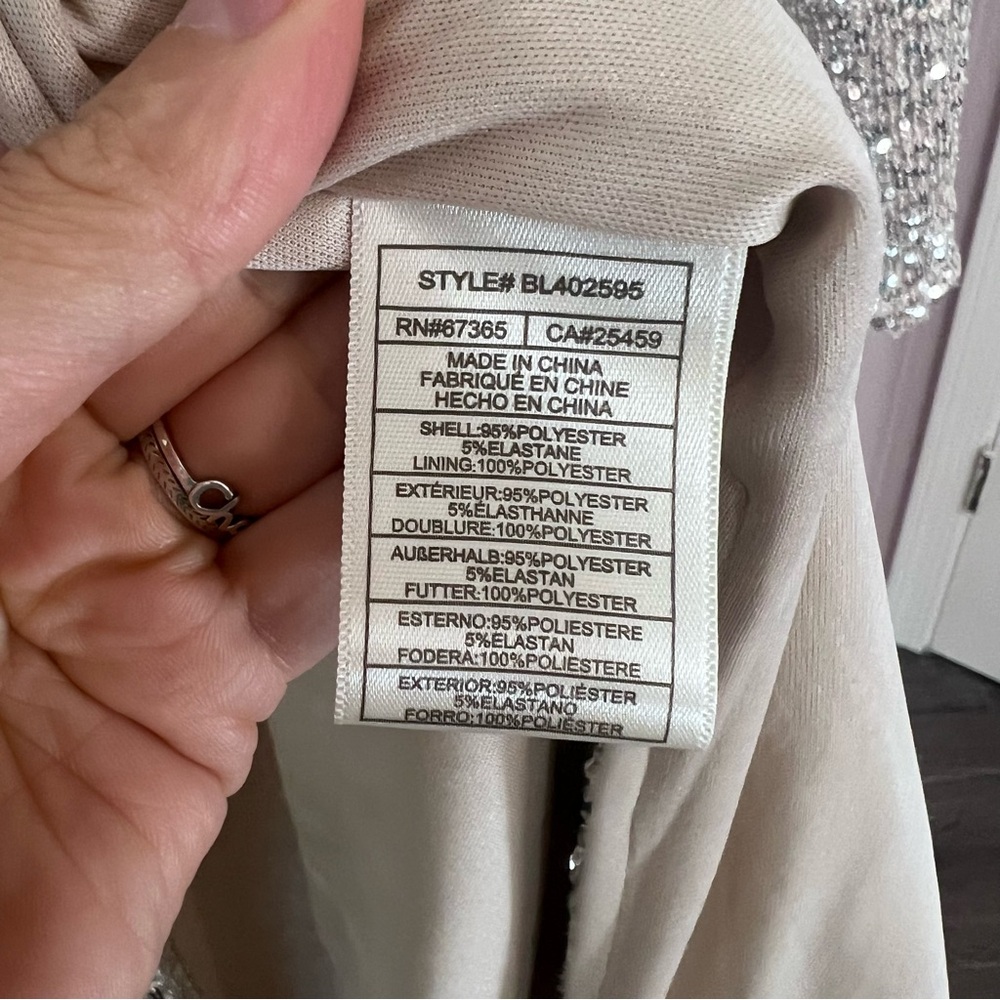 BB Dakota Silver Sequin Blazer/Duster Open Long Cardigan - Picture 4 of 13
